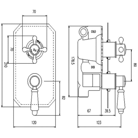 Hudson Reed Topaz 1 Outlet Thermostatic Concealed Shower Valve TSVT002 LD
