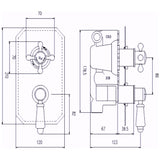 Hudson Reed Topaz 2 Outlet Thermostatic Concealed Shower Valve With Diverter TSVT004 LD