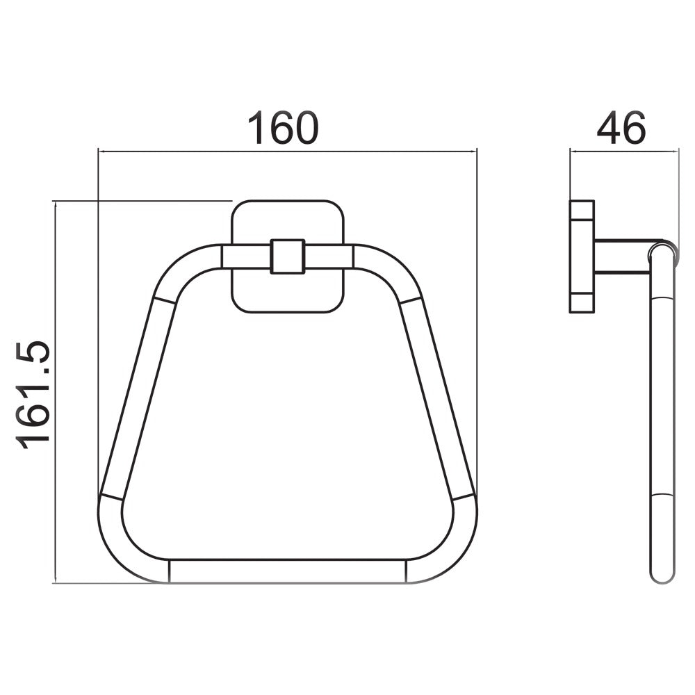 Trisen Towel Ring Matt Black TTR-201K LD