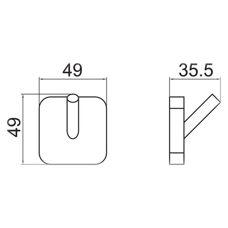 Trisen Single Robe Hook Chrome TTR-301CR LD