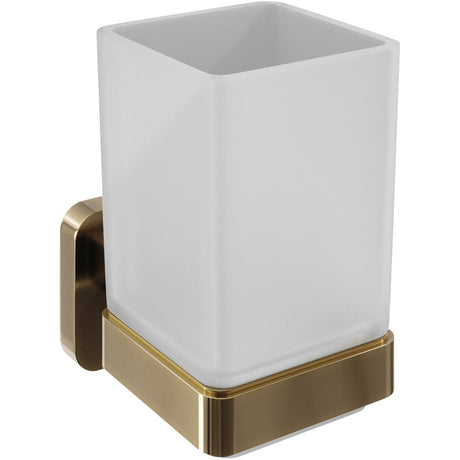 Trisen Tumbler Holder & Glass Brushed Brass TTR-501BB