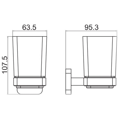 Trisen Tumbler Holder & Glass Matt Black TTR-501K LD