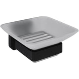 Trisen Soap Dish Holder & Glass Dish Matt Black TTR-601K
