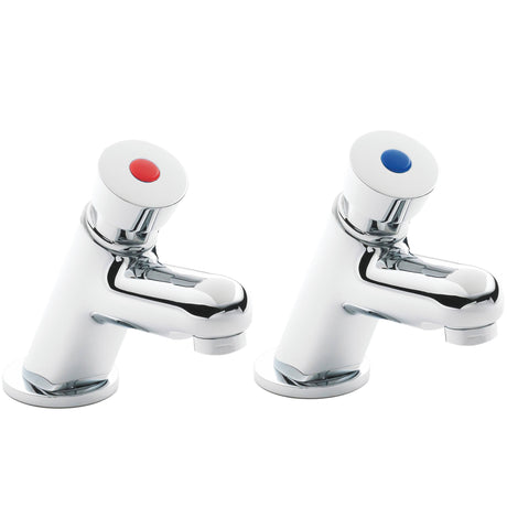 Nuie Non-Concussive Basin Pillar Taps Chrome TWS007