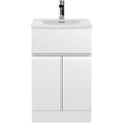 Hudson Reed Urban 500mm Freestanding Vanity Unit & Basin, 2 Doors, 1 Drawer Satin White URB101G