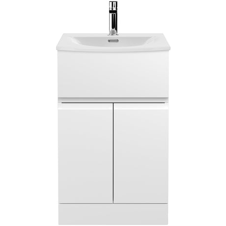 Hudson Reed Urban 500mm Freestanding Vanity Unit & Basin, 2 Doors, 1 Drawer Satin White URB101G