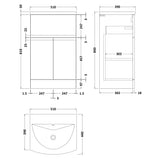 Hudson Reed Urban 500mm Freestanding Vanity Unit & Basin, 2 Doors, 1 Drawer Satin White URB101G LD