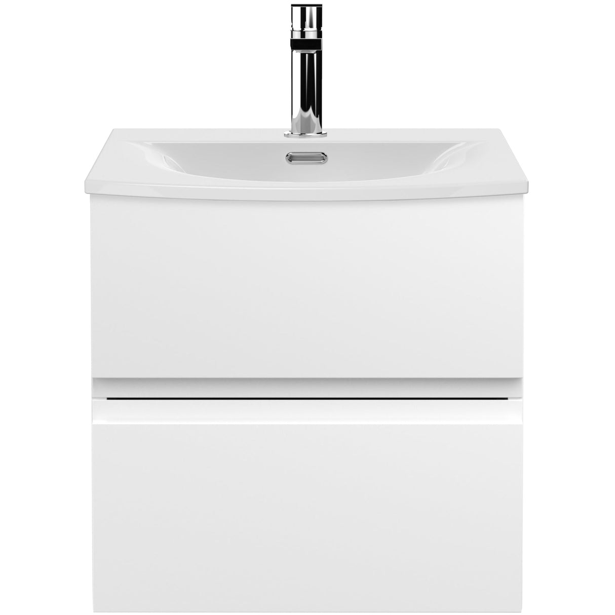 Hudson Reed Urban 500mm Wall Hung Vanity Unit & Basin, 2 Drawers Satin White URB102G