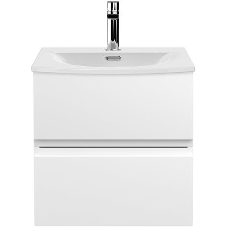 Hudson Reed Urban 500mm Wall Hung Vanity Unit & Basin, 2 Drawers Satin White URB102G
