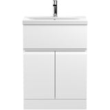 Hudson Reed Urban 600mm Freestanding Vanity Unit & Basin, 2 Doors, 1 Drawer Satin White URB103A