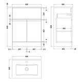 Hudson Reed Urban 600mm Freestanding Vanity Unit & Basin, 2 Doors, 1 Drawer Satin White URB103B LD