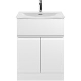 Hudson Reed Urban 600mm Freestanding Vanity Unit & Basin, 2 Doors, 1 Drawer Satin White URB103G
