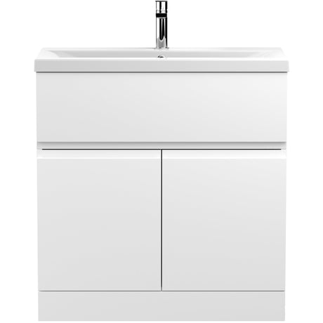 Hudson Reed Urban 800mm Freestanding Vanity Unit & Basin, 2 Doors, 1 Drawer Satin White URB105A