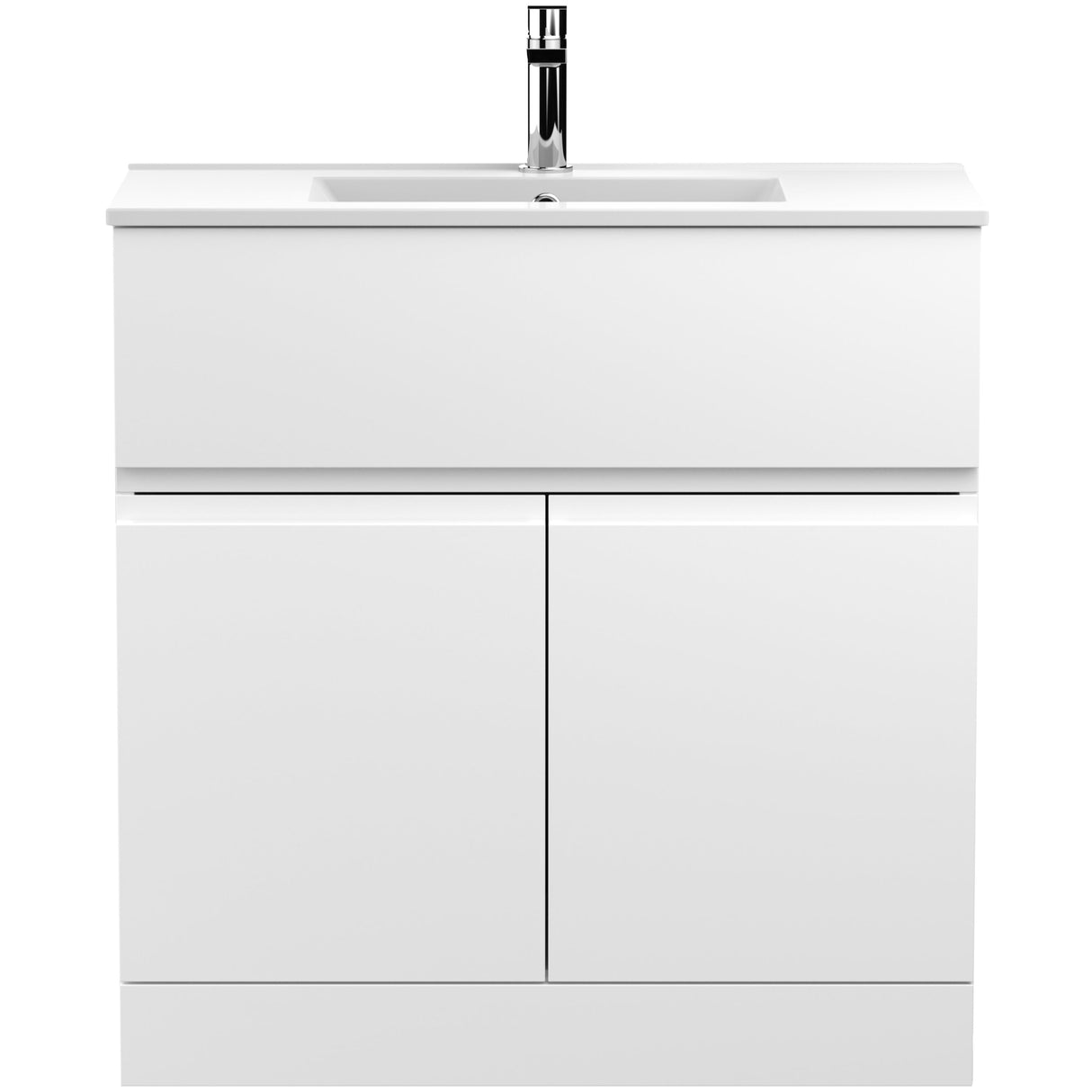 Hudson Reed Urban 800mm Freestanding Vanity Unit & Basin, 2 Doors, 1 Drawer Satin White URB105B