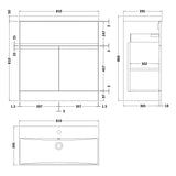 Hudson Reed Urban 800mm Freestanding Vanity Unit & Basin, 2 Doors, 1 Drawer Satin White URB105D LD