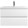 Hudson Reed Urban 800mm Wall Hung Vanity Unit & Basin, 2 Drawers Satin White URB106A