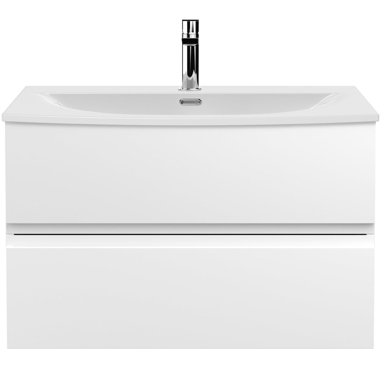 Hudson Reed Urban 800mm Wall Hung Vanity Unit & Basin, 2 Drawers Satin White URB106G