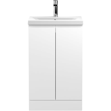 Hudson Reed Urban 500mm Freestanding Vanity Unit & Basin, 2 Doors Satin White URB107A