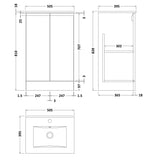 Hudson Reed Urban 500mm Freestanding Vanity Unit & Basin, 2 Doors Satin White URB107B LD