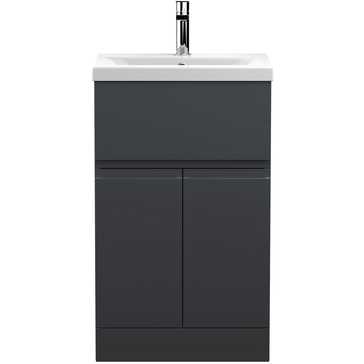 Hudson Reed Urban 500mm Freestanding Vanity Unit & Basin, 2 Doors, 1 Drawer Soft Black URB1401A