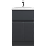 Hudson Reed Urban 500mm Freestanding Vanity Unit & Basin, 2 Doors, 1 Drawer Soft Black URB1401A