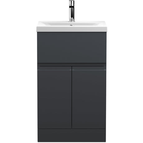 Hudson Reed Urban 500mm Freestanding Vanity Unit & Basin, 2 Doors, 1 Drawer Soft Black URB1401A