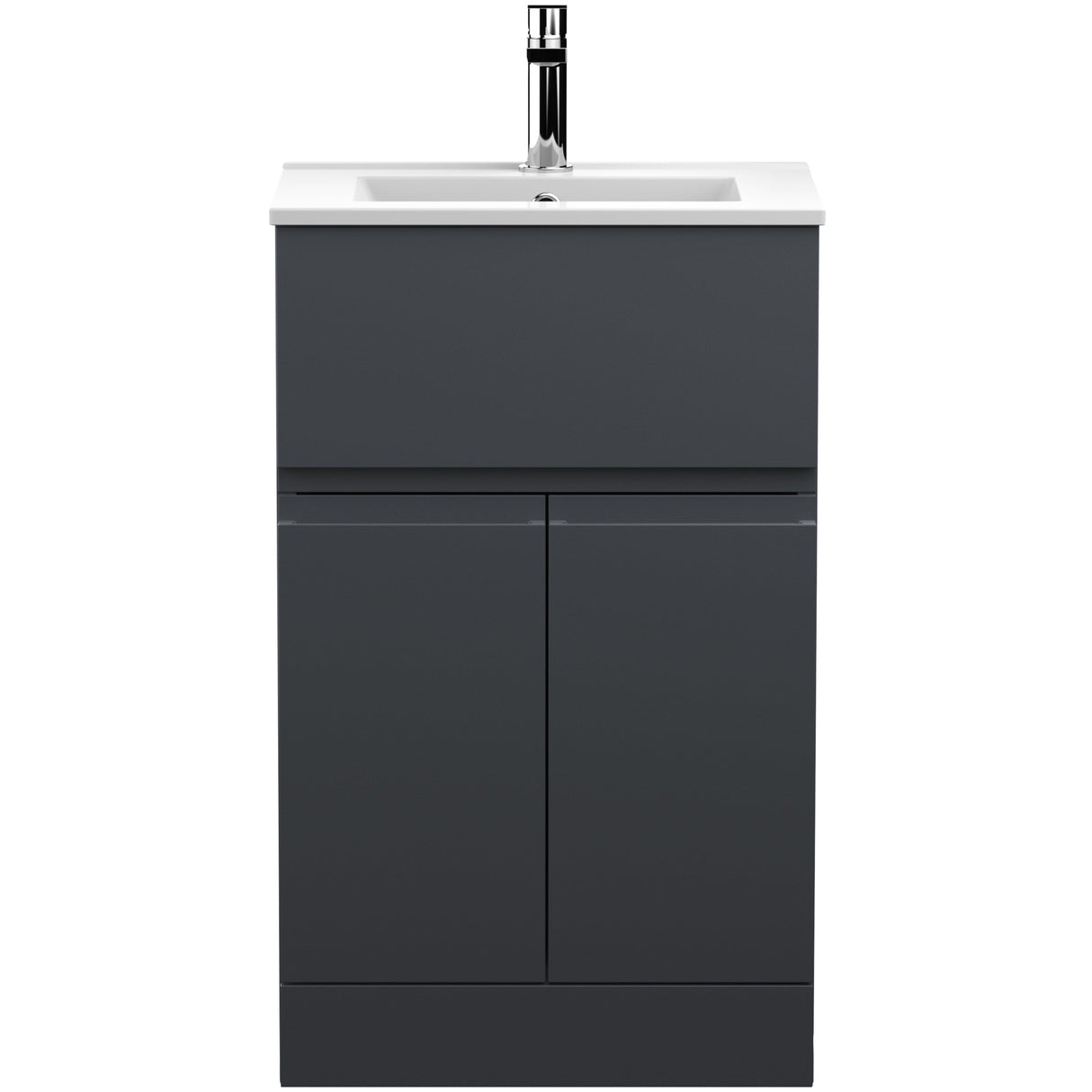 Hudson Reed Urban 500mm Freestanding Vanity Unit & Basin, 2 Doors, 1 Drawer Soft Black URB1401B