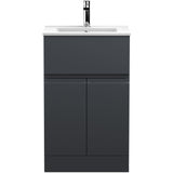 Hudson Reed Urban 500mm Freestanding Vanity Unit & Basin, 2 Doors, 1 Drawer Soft Black URB1401B