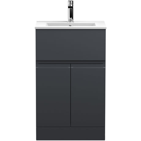 Hudson Reed Urban 500mm Freestanding Vanity Unit & Basin, 2 Doors, 1 Drawer Soft Black URB1401B