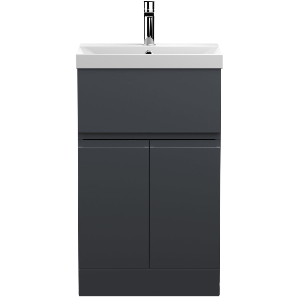 Hudson Reed Urban 500mm Freestanding Vanity Unit & Basin, 2 Doors, 1 Drawer Soft Black URB1401D