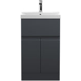 Hudson Reed Urban 500mm Freestanding Vanity Unit & Basin, 2 Doors, 1 Drawer Soft Black URB1401D