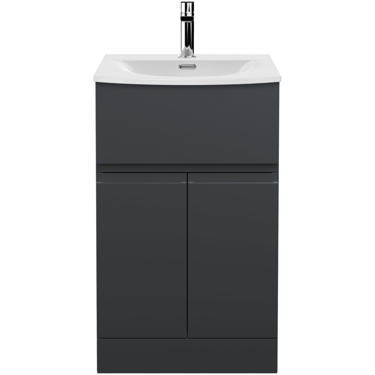 Hudson Reed Urban 500mm Freestanding Vanity Unit & Basin, 2 Doors, 1 Drawer Soft Black URB1401G