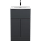 Hudson Reed Urban 500mm Freestanding Vanity Unit & Basin, 2 Doors, 1 Drawer Soft Black URB1401G
