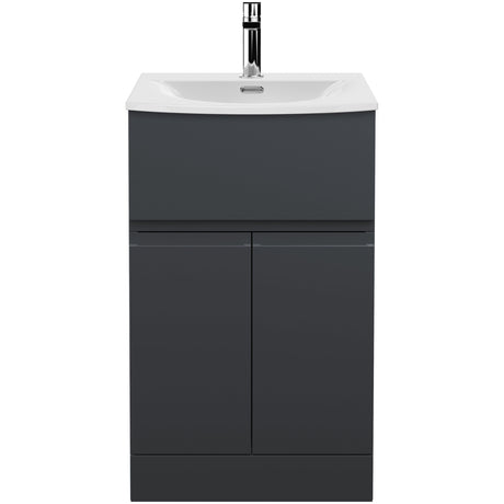 Hudson Reed Urban 500mm Freestanding Vanity Unit & Basin, 2 Doors, 1 Drawer Soft Black URB1401G