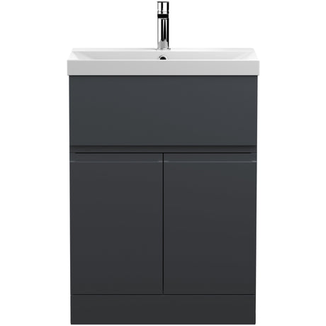 Hudson Reed Urban 600mm Freestanding Vanity Unit & Basin, 2 Doors, 1 Drawer Soft Black URB1403D