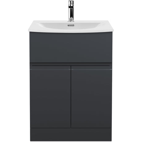 Hudson Reed Urban 600mm Freestanding Vanity Unit & Basin, 2 Doors, 1 Drawer Soft Black URB1403G
