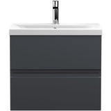 Hudson Reed Urban 600mm Wall Hung Vanity Unit & Basin, 2 Drawers Soft Black URB1404A