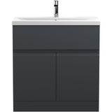 Hudson Reed Urban 800mm Freestanding Vanity Unit & Basin, 2 Doors, 1 Drawer Soft Black URB1405A