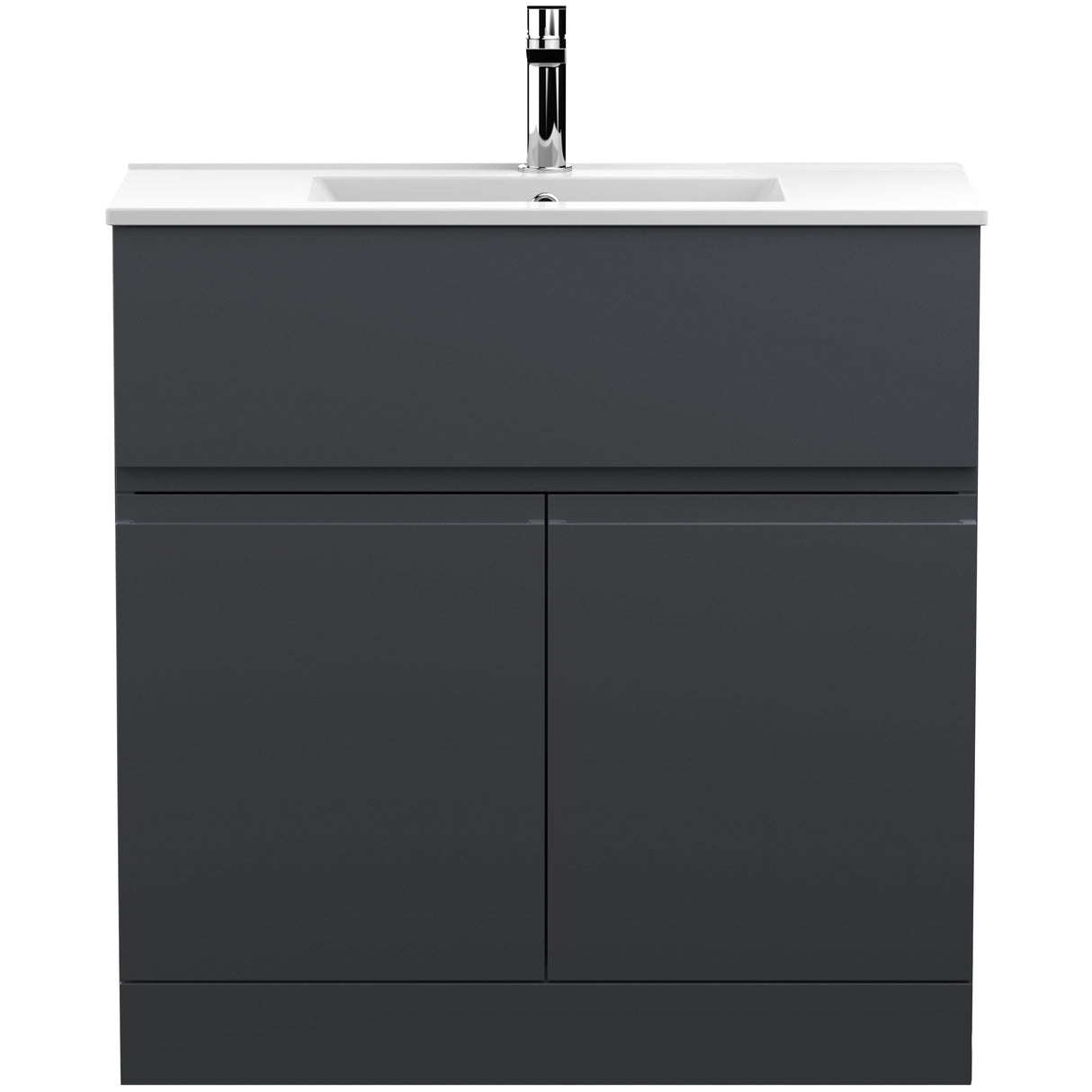 Hudson Reed Urban 800mm Freestanding Vanity Unit & Basin, 2 Doors, 1 Drawer Soft Black URB1405B
