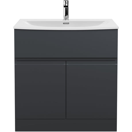 Hudson Reed Urban 800mm Freestanding Vanity Unit & Basin, 2 Doors, 1 Drawer Soft Black URB1405G