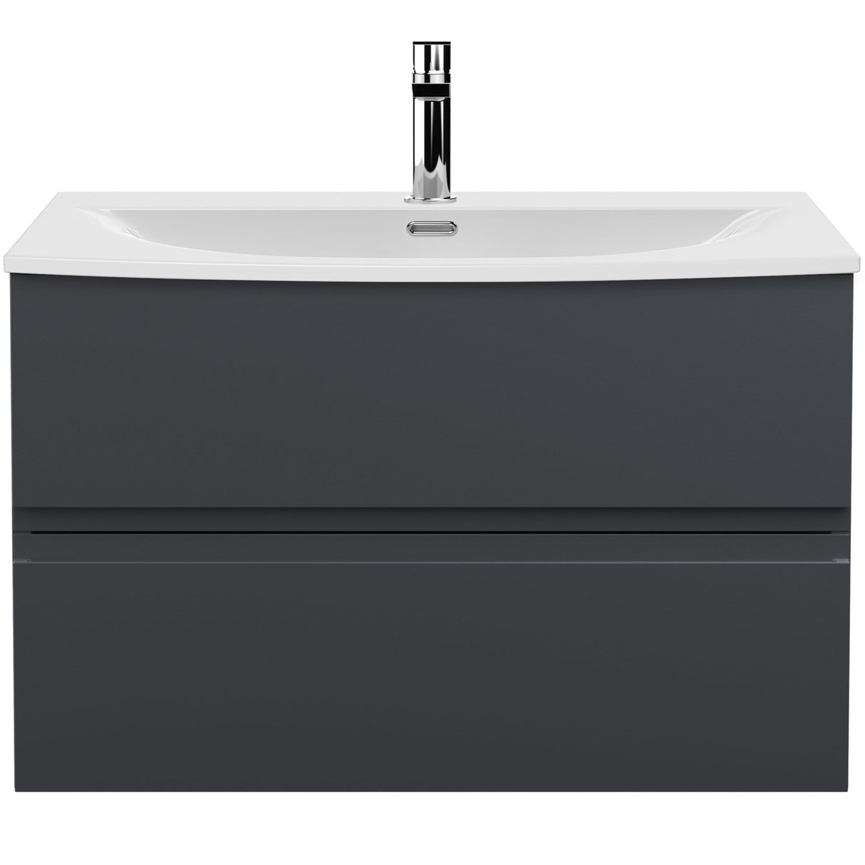 Hudson Reed Urban 800mm Wall Hung Vanity Unit & Basin, 2 Drawers Soft Black URB1406G