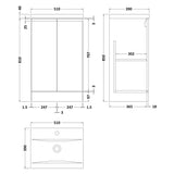 Hudson Reed Urban 500mm Freestanding Vanity Unit & Basin, 2 Doors Soft Black URB1407A LD