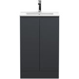 Hudson Reed Urban 500mm Freestanding Vanity Unit & Basin, 2 Doors Soft Black URB1407B