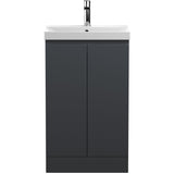 Hudson Reed Urban 500mm Freestanding Vanity Unit & Basin, 2 Doors Soft Black URB1407D