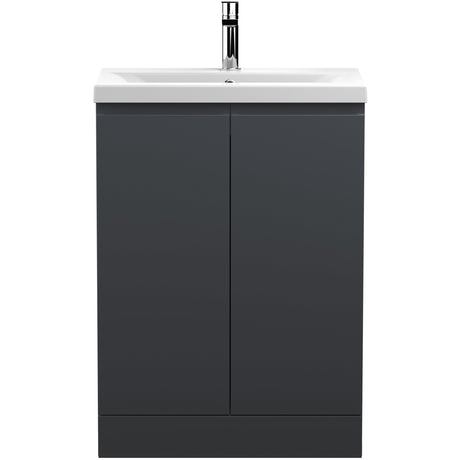 Hudson Reed Urban 600mm Freestanding Vanity Unit & Basin, 2 Doors Soft Black URB1408A