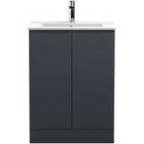 Hudson Reed Urban 600mm Freestanding Vanity Unit & Basin, 2 Doors Soft Black URB1408B