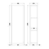 Hudson Reed Urban 1 Door Wall Mounted Tallboy Storage Unit W400 x D253mm Satin White URB162 LD