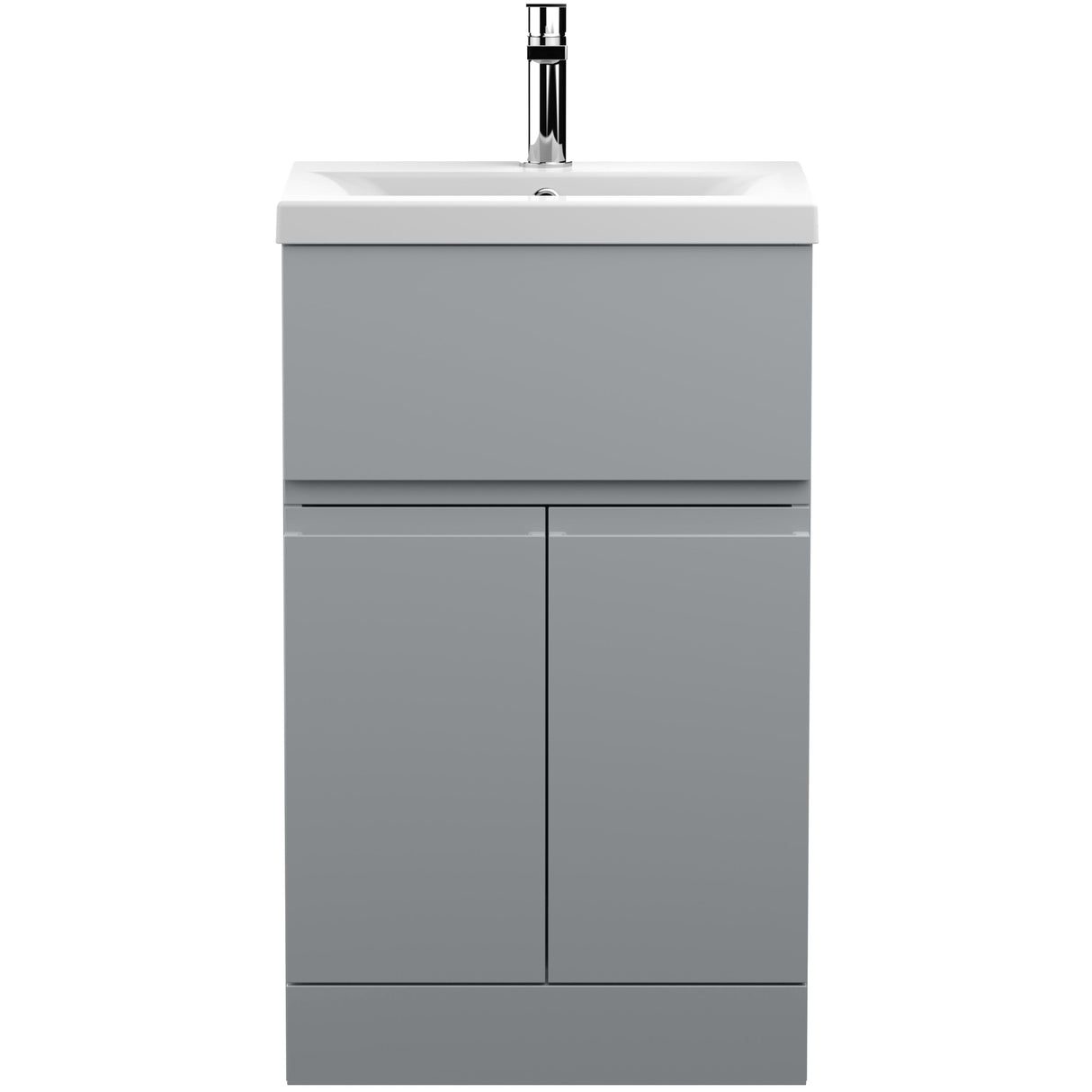 Hudson Reed Urban 500mm Freestanding Vanity Unit & Basin, 2 Doors, 1 Drawer Satin Grey URB201A