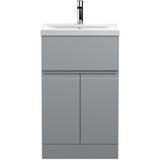 Hudson Reed Urban 500mm Freestanding Vanity Unit & Basin, 2 Doors, 1 Drawer Satin Grey URB201A