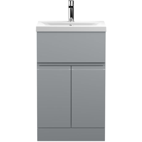 Hudson Reed Urban 500mm Freestanding Vanity Unit & Basin, 2 Doors, 1 Drawer Satin Grey URB201A